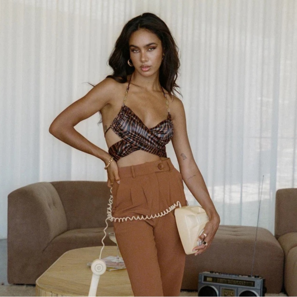 Princess Polly “Dance Till Dawn Top” in tiger print